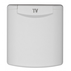 Universal awning socket 12/230 V with magnetic closure - White