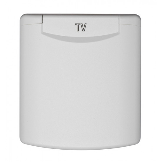 Universal awning socket 12/230 V with magnetic closure - White