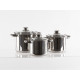 Camp4 stainless steel cookware set with glass lids - 6-piece