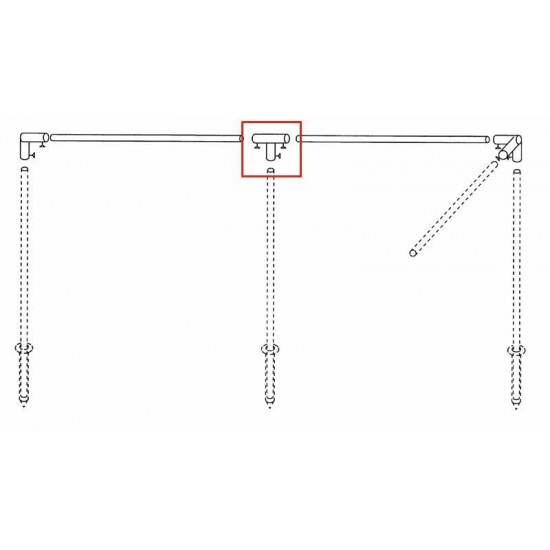 Windbreak rod T-piece, steel