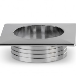 Push Lock Rosette - Chrome Polished & Square