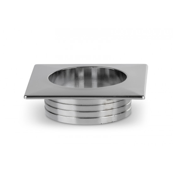 Push Lock Rosette - Chrome Polished & Square