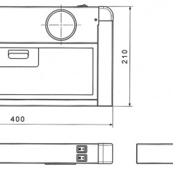 12V filter extractor hood Click - stainless steel - 40 x 21 x 5 cm