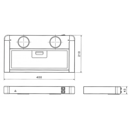 12V filter extractor hood Click - stainless steel - 40 x 21 x 5 cm
