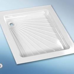 Plastic shower tray - White - 665 x 655 x 80 mm