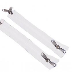 White tent zipper with double handle slider, 260cm long