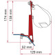 Fiamma adapter for F45, F43van and F35PRO - For Ford Custom - Left-hand drive, Length : 12 cm, colour: black