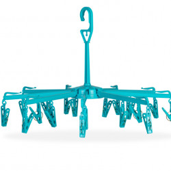 Mella clothes wheel with 20 clips, blue