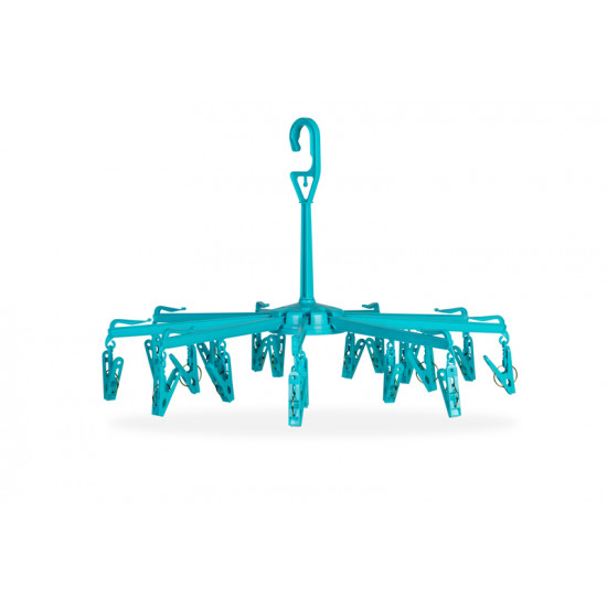 Mella clothes wheel with 20 clips, blue
