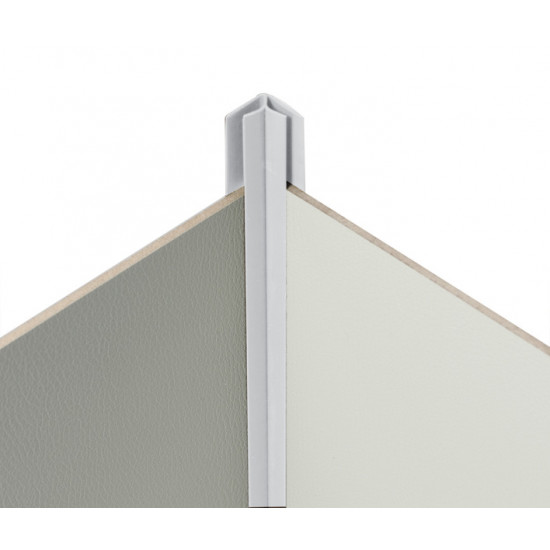 90° corner joint profile, light grey, for 3mm cladding panels -interior-