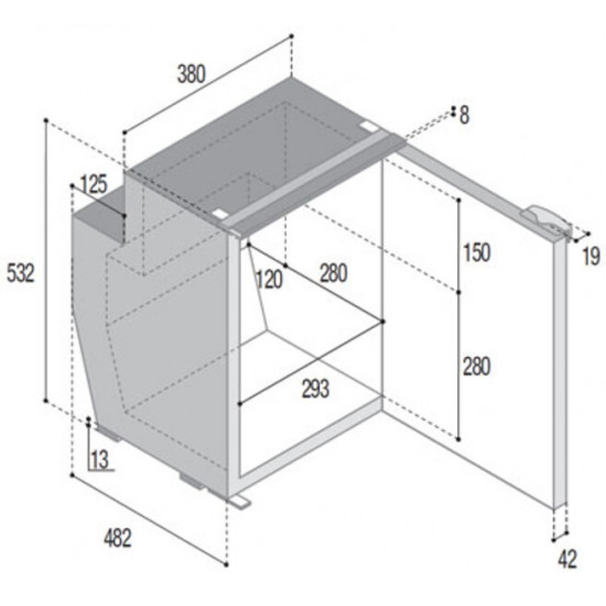 Compressor refrigerator C51i - 51 l - Grey