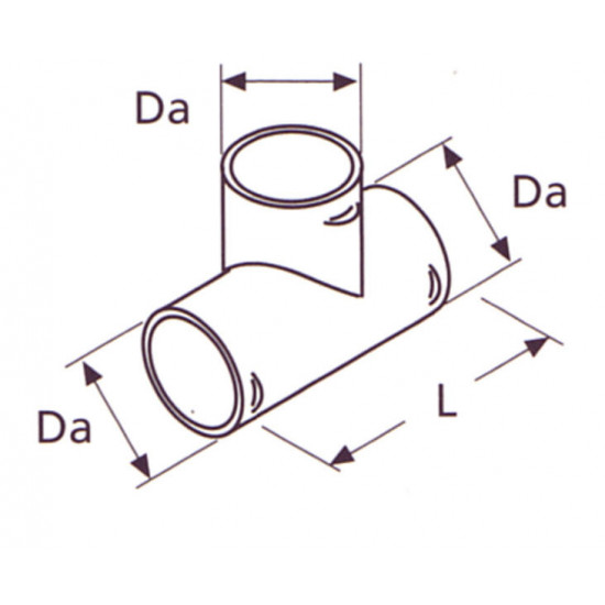 T-piece for pipe connection 90mm