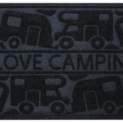 Doormat KERA KAMP 40x60cm, black, PP/rubber, motif: Motorhome/Caravan