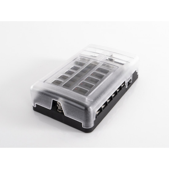 Power distribution box with 12-way fuse holder