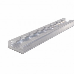Narrow extra-high lashing rail - silver