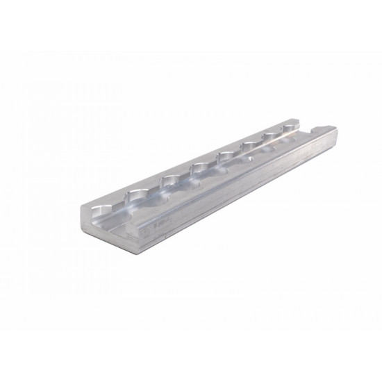Narrow extra-high lashing rail - silver
