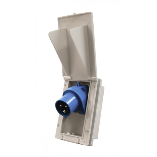 Rectangular CEE inlet socket - White