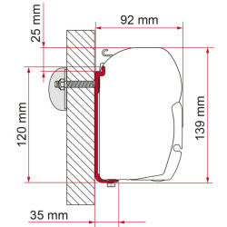 FIAMMA Awning wall adapter kit for F45 AS120 260-400cm