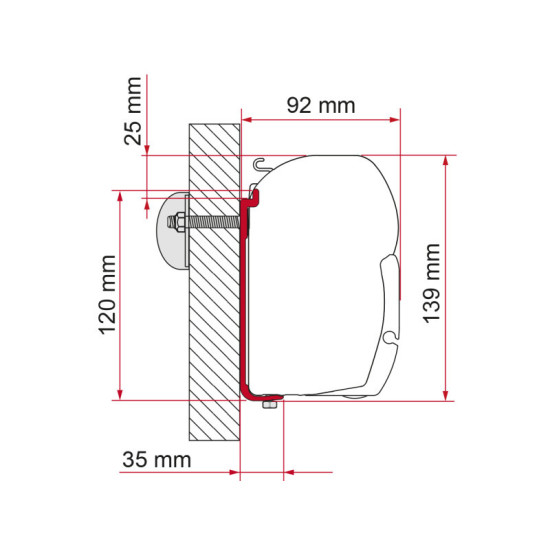 FIAMMA Awning wall adapter kit for F45 AS120 260-400cm