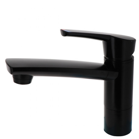 COMO automatic single-lever mixer tap, matte black, height 17 cm, spout 14 cm, NFL 350 mm 8/10 mm, 1" mounting
