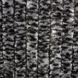Chenille fleece curtain - 56 x 205 cm - Black / Grey