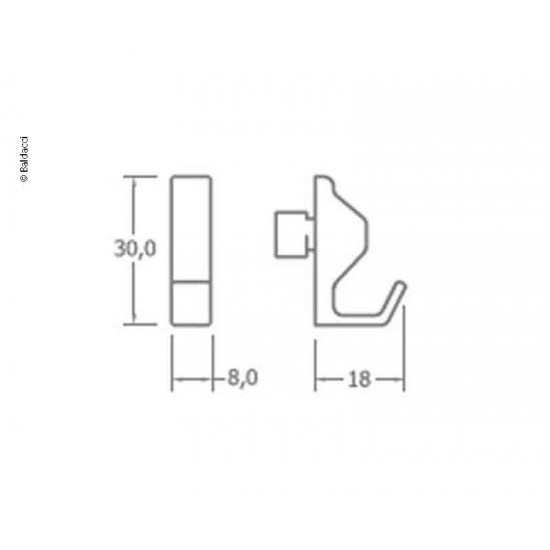 Clothes hook ABS chrome gl