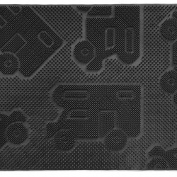 Doormat CAMPER MAT 40x60cm, black, with motif: Motorhome+Caravan