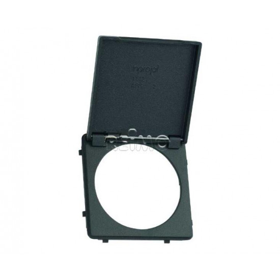 Inprojal: Hinged cover for electrical socket, slate grey. Loose, unpackaged.