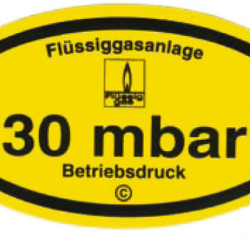"30 mbar operating pressure" sticker