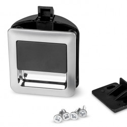 Snap lock 55 x 59 mm for door thicknesses 12 - 18 mm - matt chrome / black