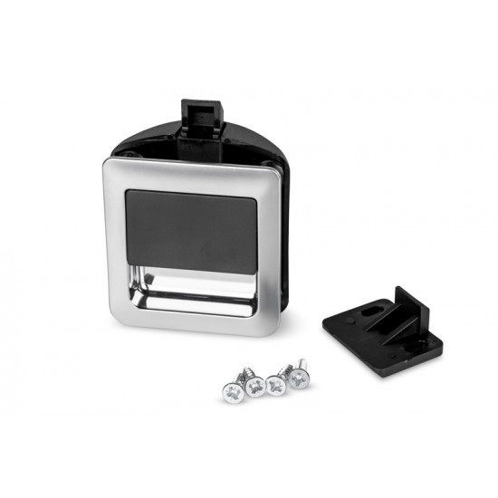 Snap lock 55 x 59 mm for door thicknesses 12 - 18 mm - matt chrome / black