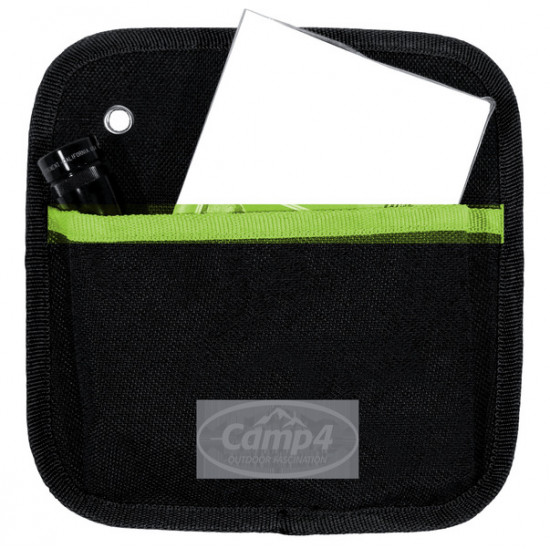 Utensilo Tessa 1, with 1 pocket, black/lime, W20xH20cm, eyelet fastening