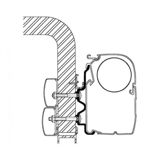 Thule awning wall mounting adapter for Hymercamp 99 / Exsis