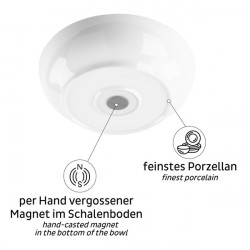 Porcelain Magnetic Food Bowl - White