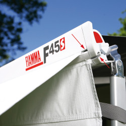 FIAMMA Awning F45S, 300cm housing Polar White, fabric Royal Grey, for right-hand drive