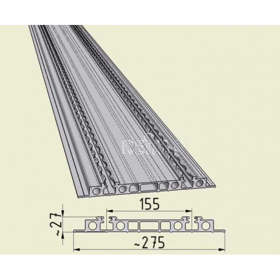 Gliding slide, double Euro seat, 3m