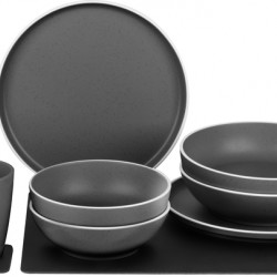 DOLOMITE MAGNETIC GREY, Dinnerware Set for 2 People