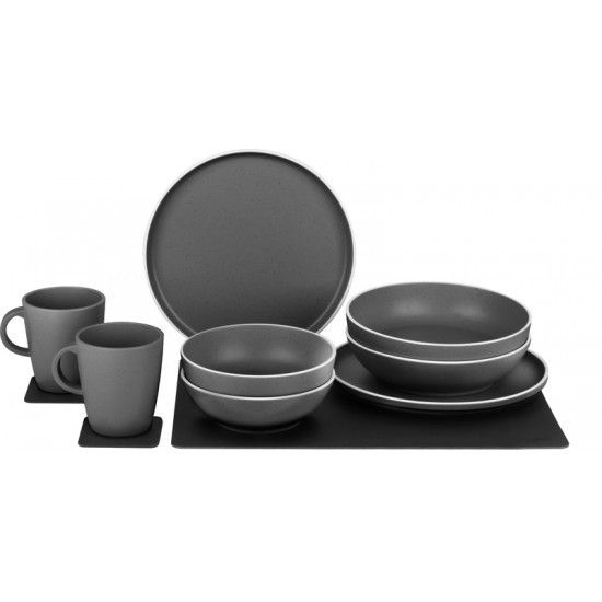 DOLOMITE MAGNETIC GREY, Dinnerware Set for 2 People