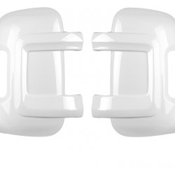 Mirror protector set - high-gloss white - long version - Fiat Ducato and similar models