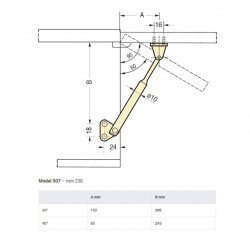 Support flap bracket 25 cm