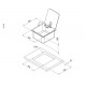 Square stainless steel washbasin with glass cover