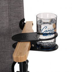 Table, glass and drink holder with clip - Black