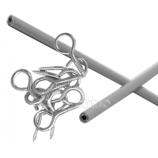 Tension fixing set for curtain fastening