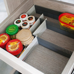 Purvario drawer runners - light grey / anthracite - set of 8