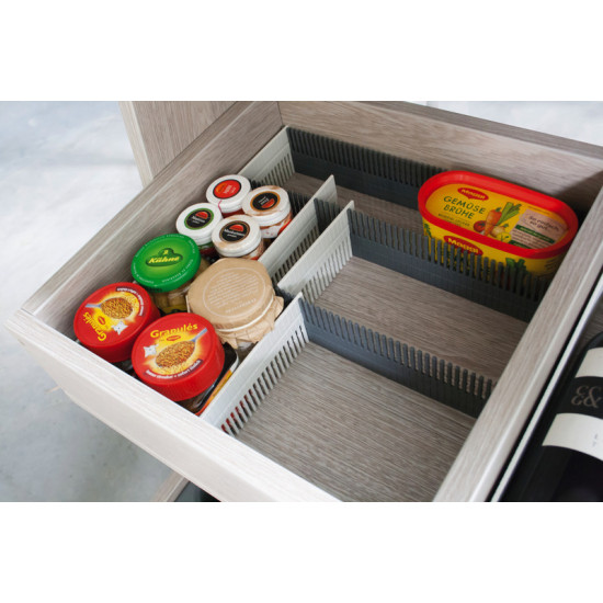 Purvario drawer runners - light grey / anthracite - set of 8