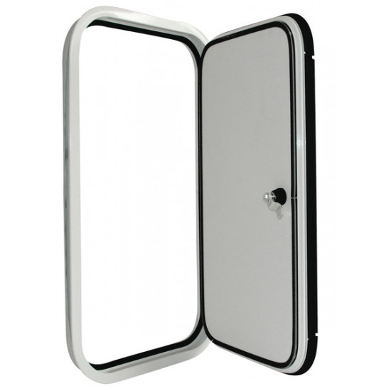 Prefabricated caravan door in System 2000, white