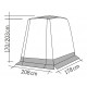Trapezoidal rear tent for mini campers
