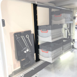Rear shelf, shelf column, aluminum