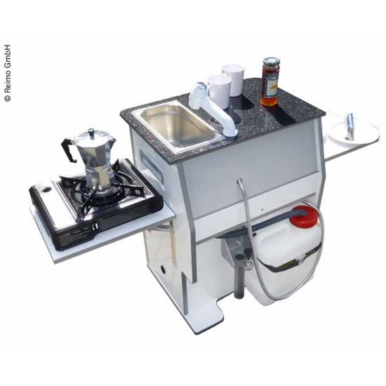 Multifunctional EASY KITCHEN - Right-hand installation - High-gloss white