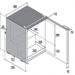 Compressor refrigerator C39i - 39 l - Black